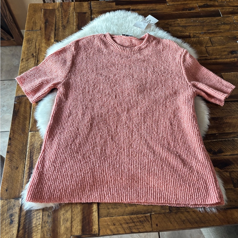 Zara Pink Ribbed Sweater
